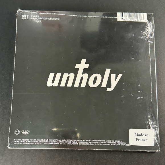 Kim Petras / Sam Smith - Unholy (RSD EXCLUSIVE 7” Vinyl) Sealed - Picture 2 of 2